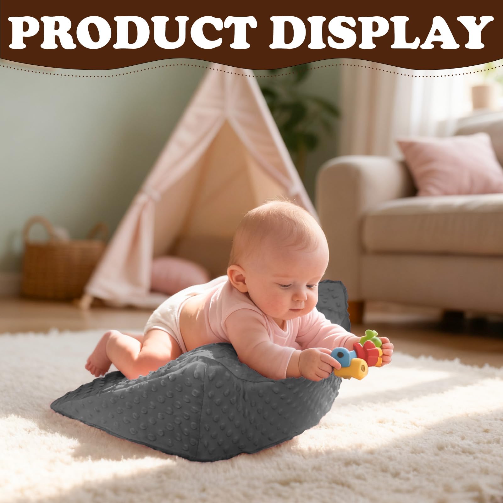 Funpkoser tummy time prop removable cover is machine washable