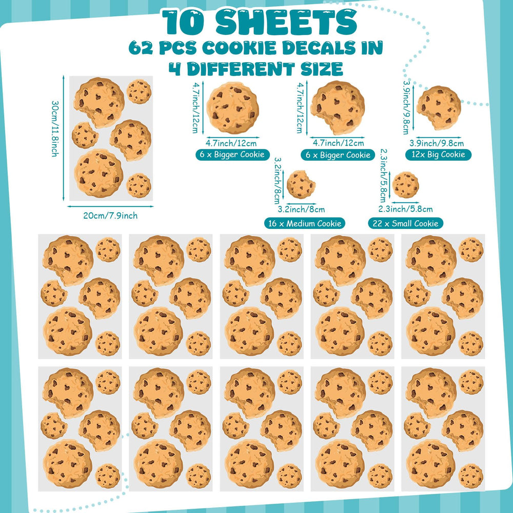 Funrous 4 inch cookie decal with bold print for bedroom accents