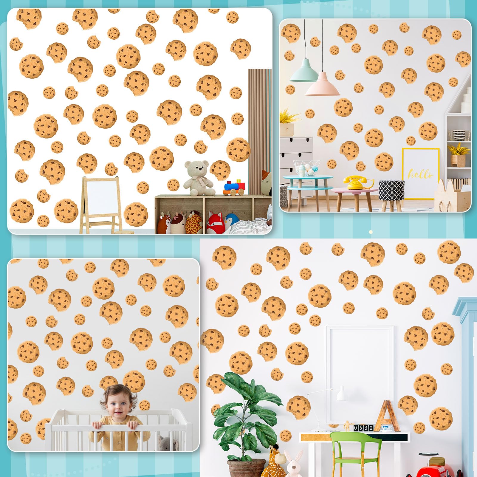 Funrous cookie wall decal room scene showing easy decor refresh