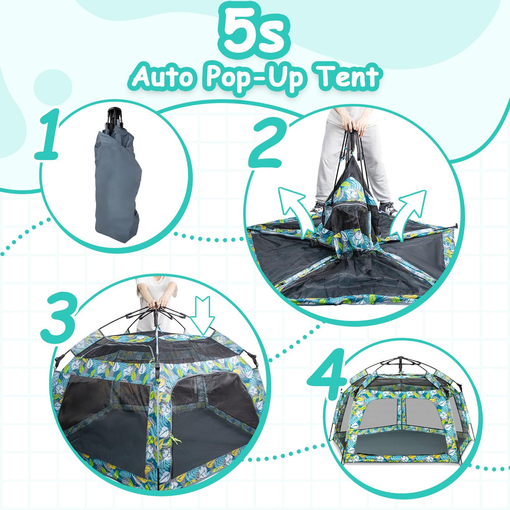 Funsland Baby Playpen Forest foldable design fits compactly in your travel bag.