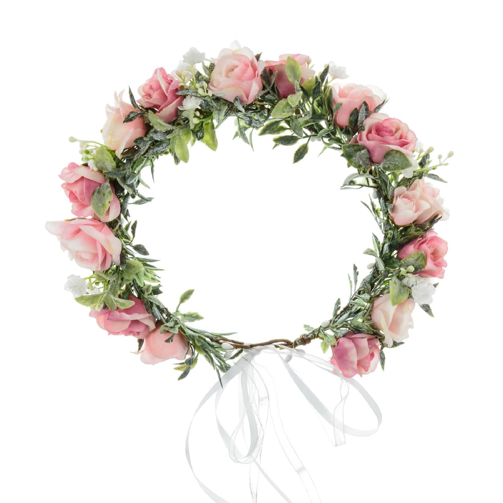 Funsveta baby girls flower crown on child enhances boho wedding look