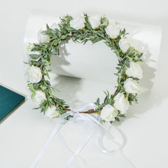 Funsveta boho flower headpiece wedding style highlights comfortable fit for toddlers and girls during ceremonies.