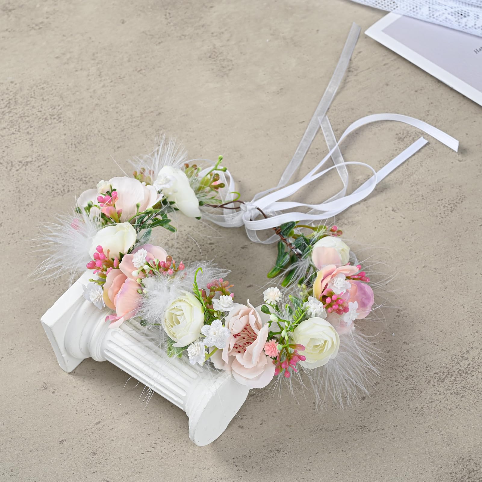 Funsveta pink-white crown accessories for dress-up and photoshoots.