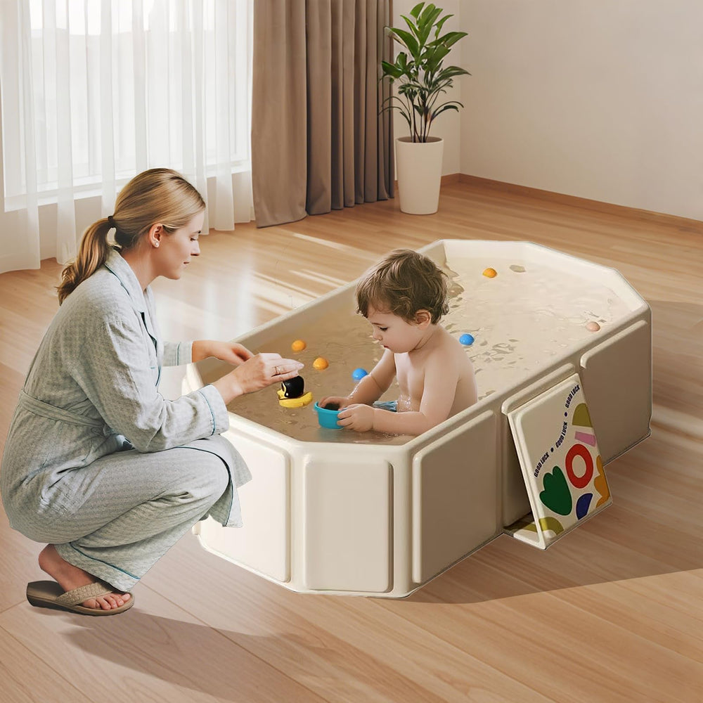 FunTankie bath tub travel-ready design for busy families on the go.