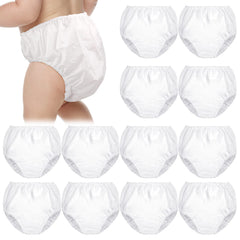 Funtery 12-pack waterproof pants for toddlers, white, overview of reusable diaper covers for potty training