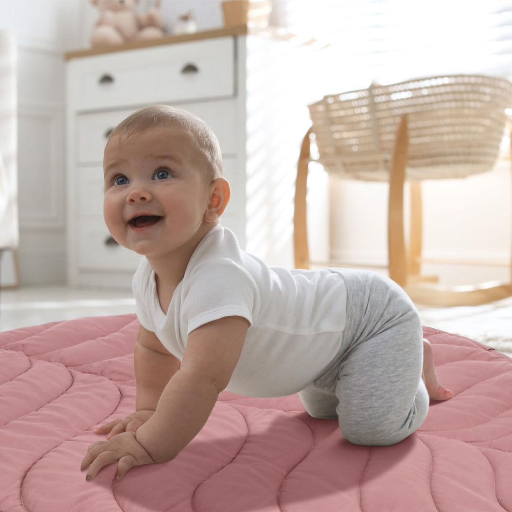 Funtery machine-washable mat simplifies cleaning after messy play.