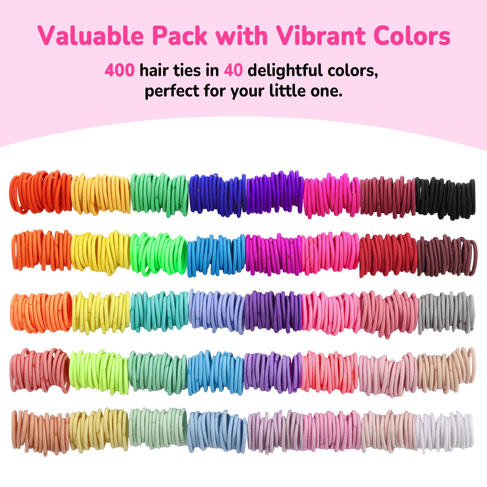 Funtopia soft elastic hair ties close-up showing gentle stretch for delicate hair.