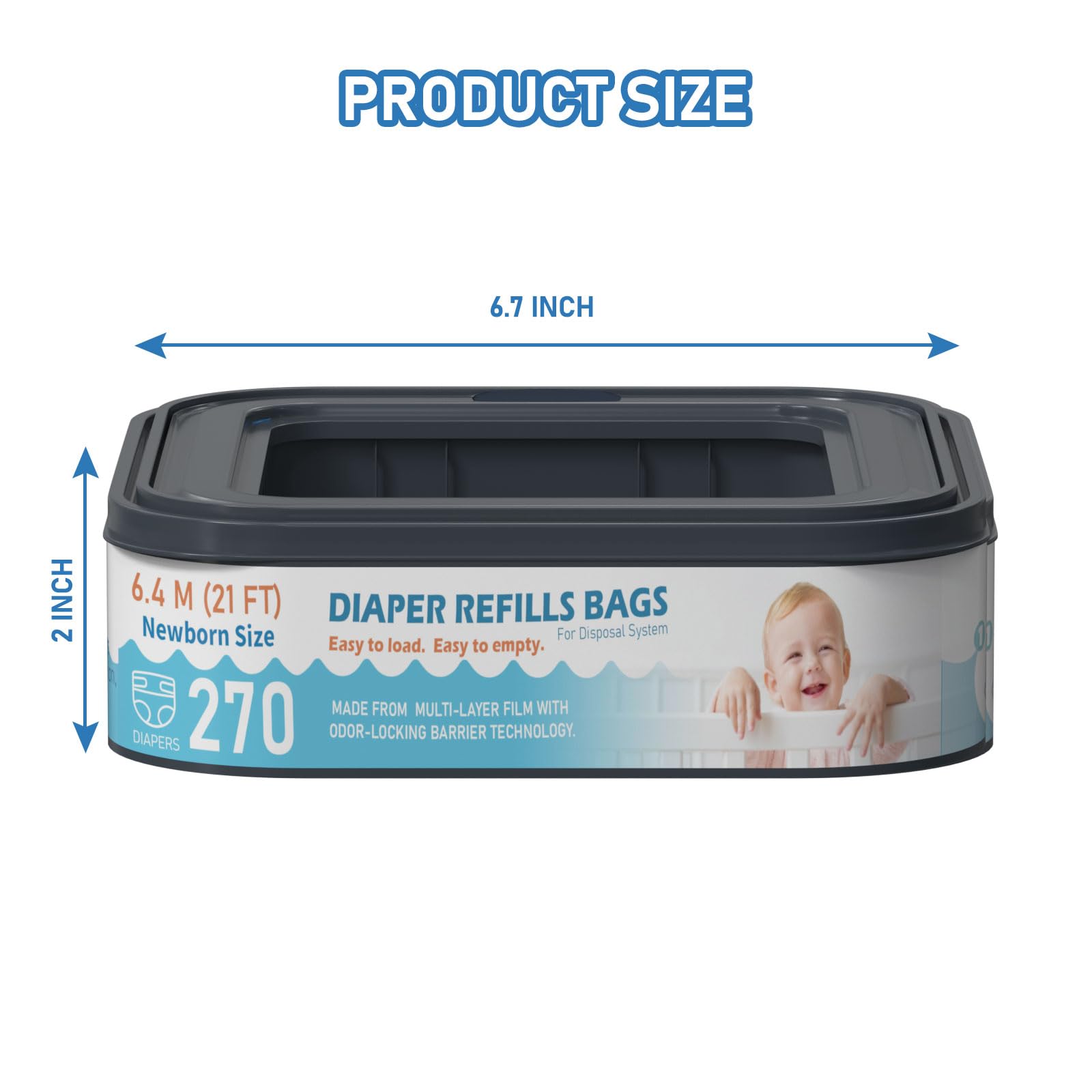 Fununcat 270 newborn diapers capacity for long-lasting refills