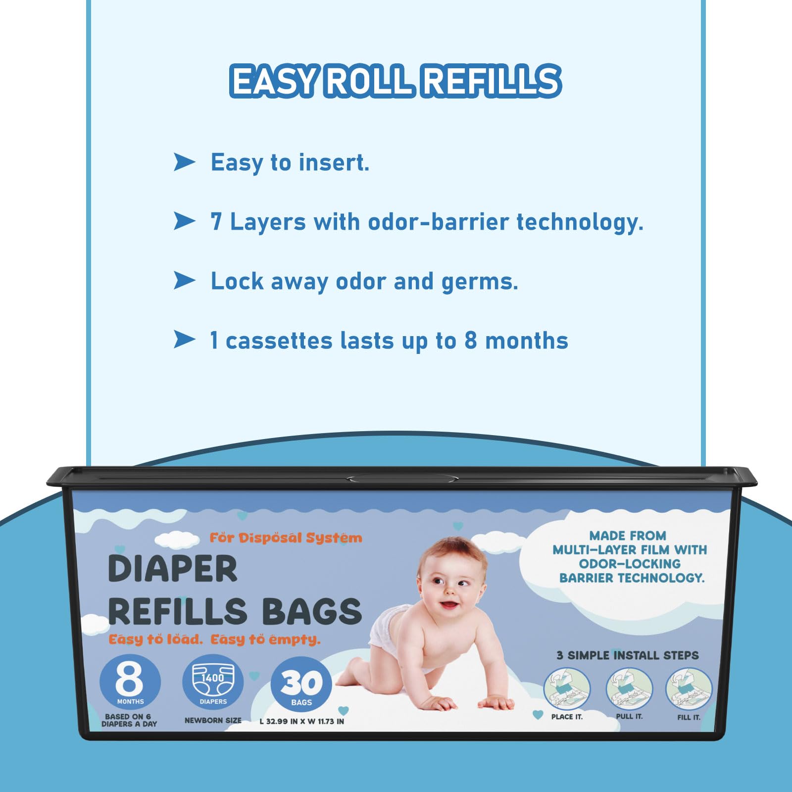 Fununcat 30-count bags per cartridge showcasing long-lasting supply.