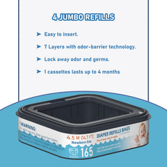 Fununcat durable, leak-proof bags keep diapers contained during disposal.