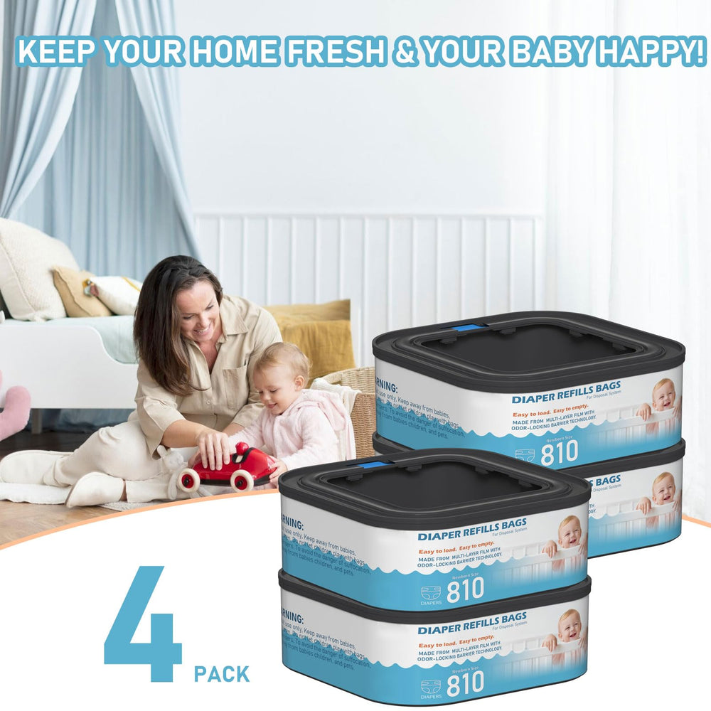 Fununcat nursery scene showing diaper pail use with refills