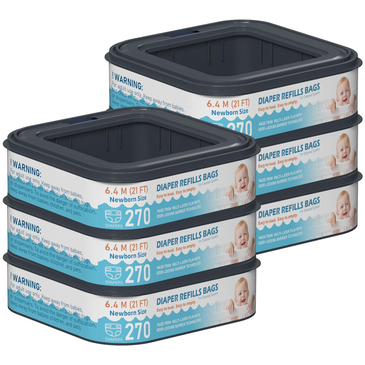 Fununcat standard square refill shows compatibility with Diaper Genie pails for quick setup