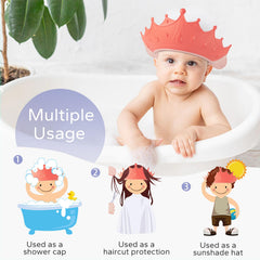 FUNUPUP adjustable-fit bath visor adapts to 38-60 cm heads for comfortable use.
