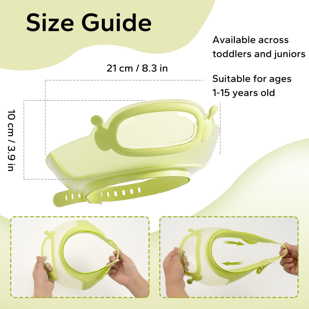 FUNUPUP adjustable strap close-up demonstrates 14-position fit for growing head sizes