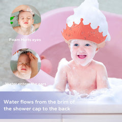 FUNUPUP Baby Shower Cap back water-flow design channels water away from ears.