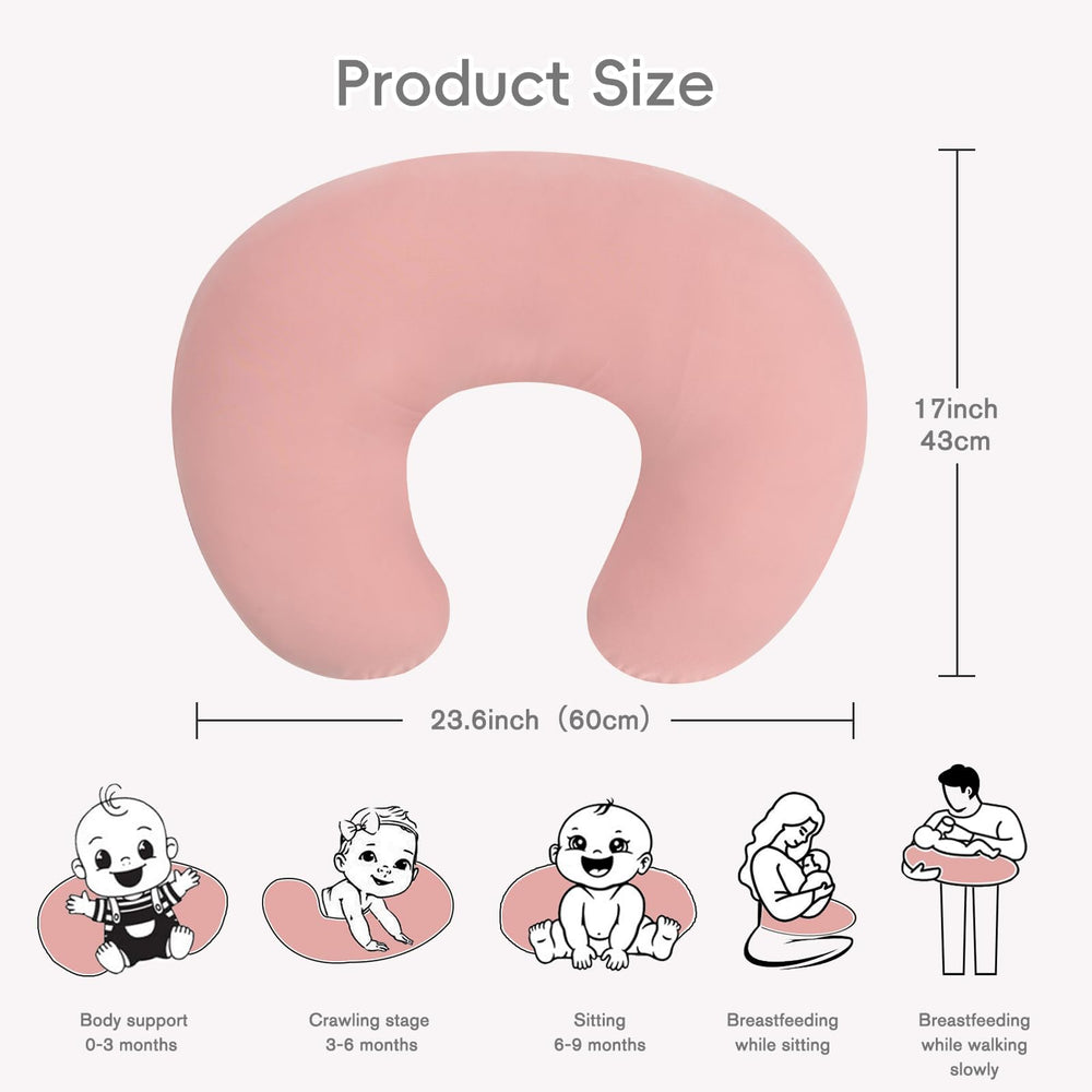 FUNUPUP bamboo nursing pillow cover hidden-zipper closeup highlighting secure fit