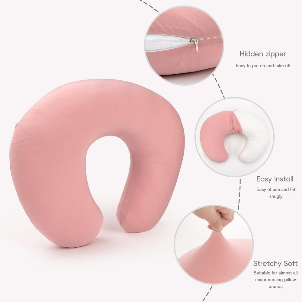 FUNUPUP bamboo nursing pillow cover stretchy-fabric detail emphasizing comfort and durability