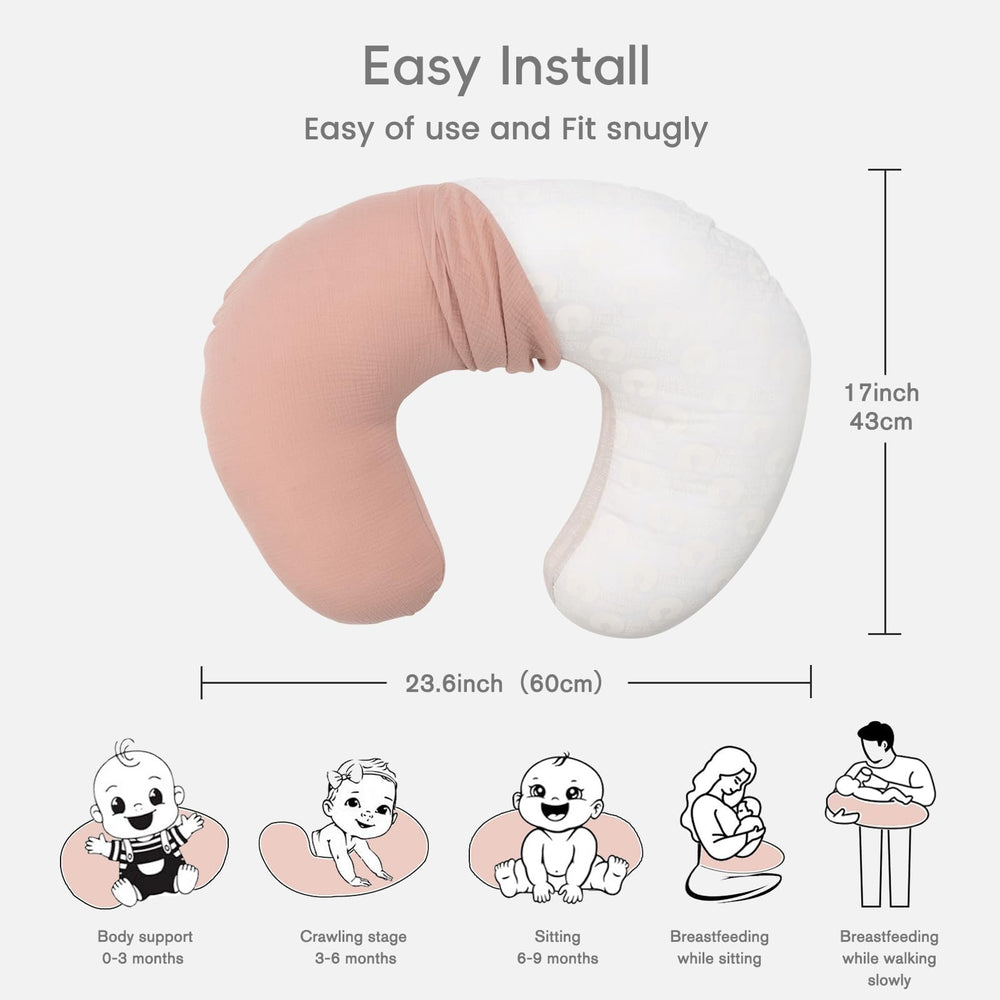 FUNUPUP pillow cover shown on a Boppy pillow for a secure fit