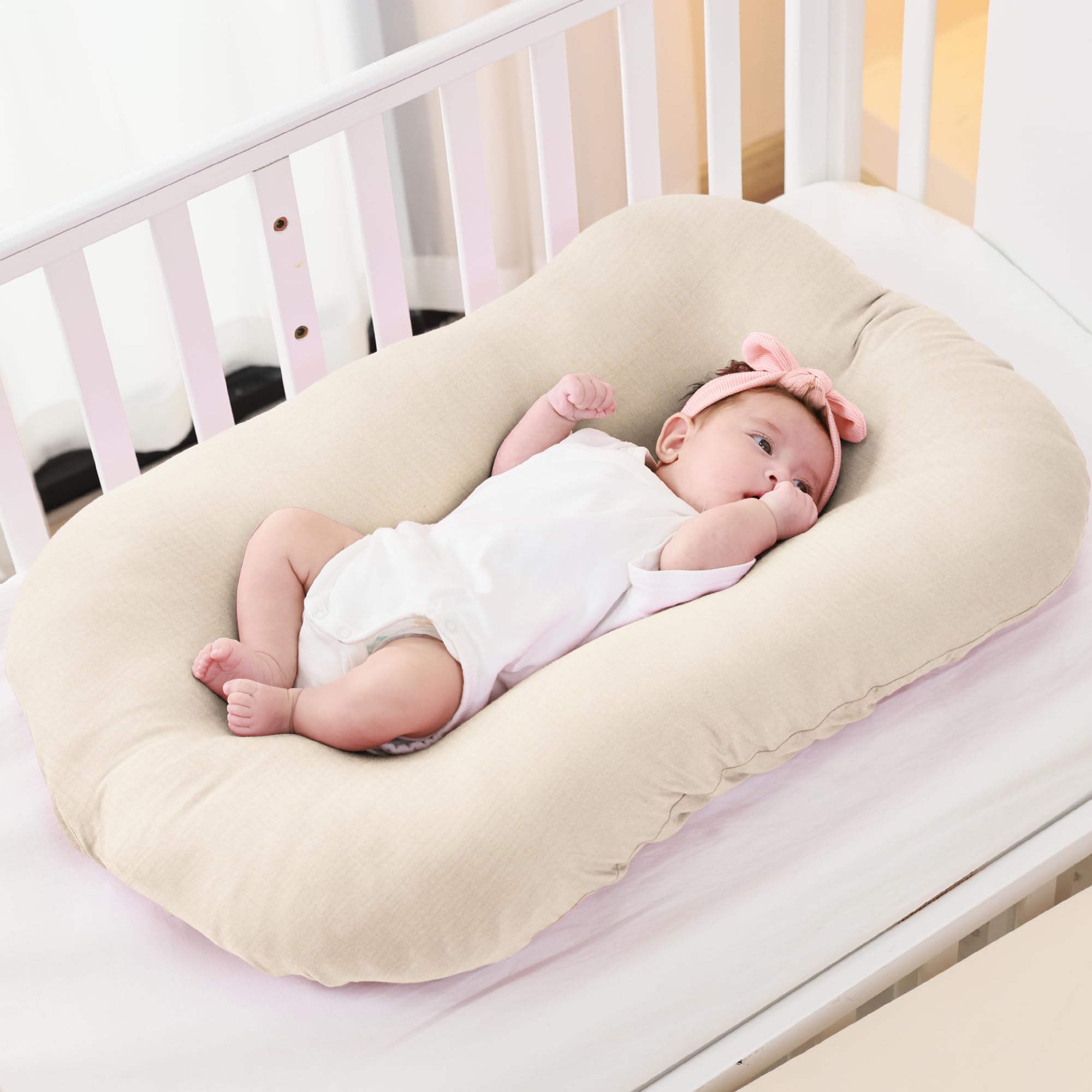FUNUPUP muslin cover beige folded storage and travel ready