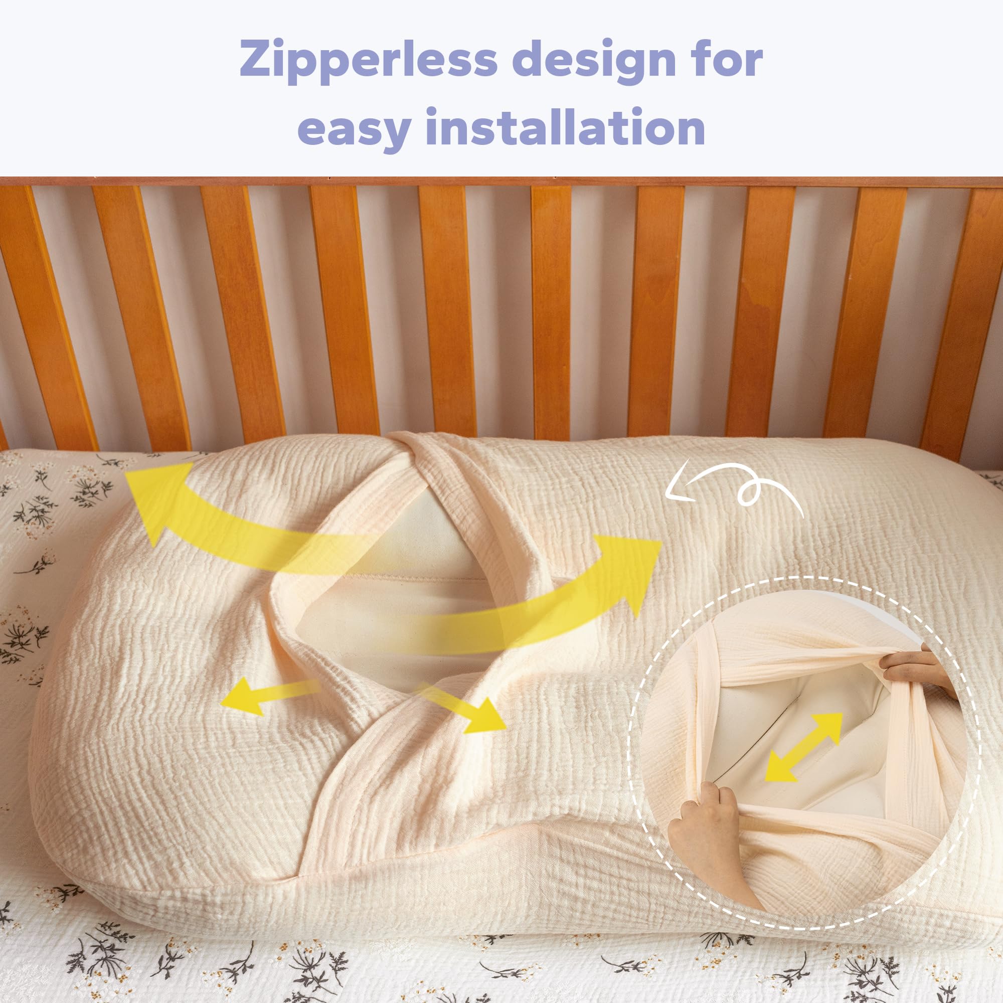 FUNUPUP muslin cover beige on snuggle me lounger showcase cozy calm moment