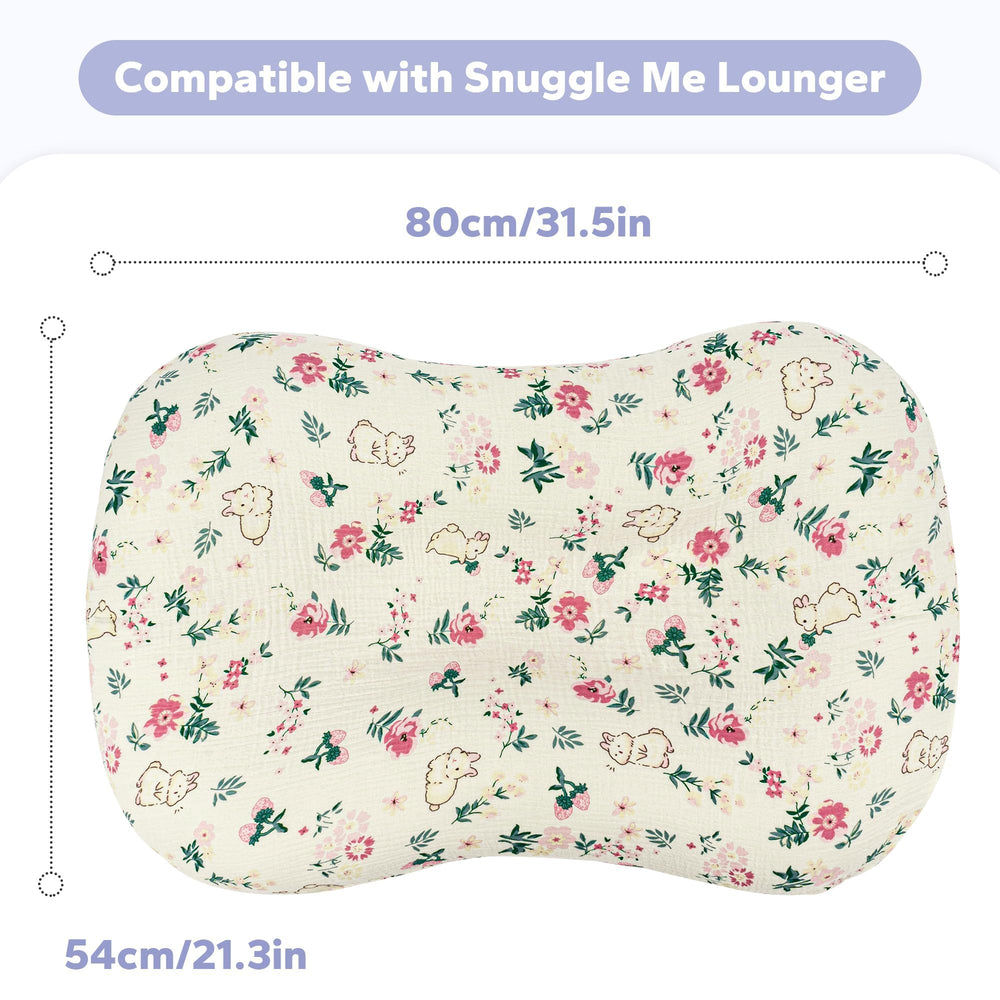 FUNUPUP Muslin Baby Lounger Cover stretch installation shows simple fast setup