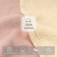 FUNUPUP muslin nursing pillow cover in beige emphasizes gentle, skin-friendly fabric for baby comfort
