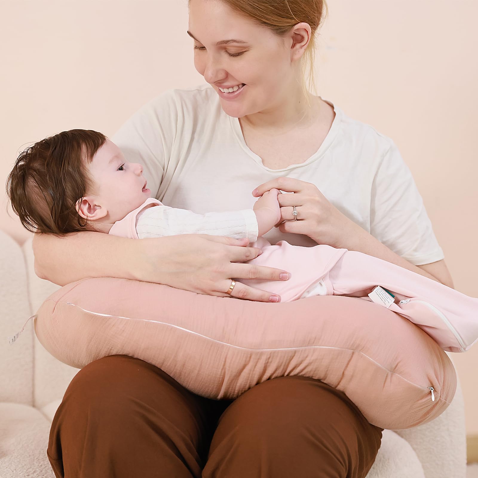 FUNUPUP compatible with standard 27x19x6 inch nursing pillows, quick swap.