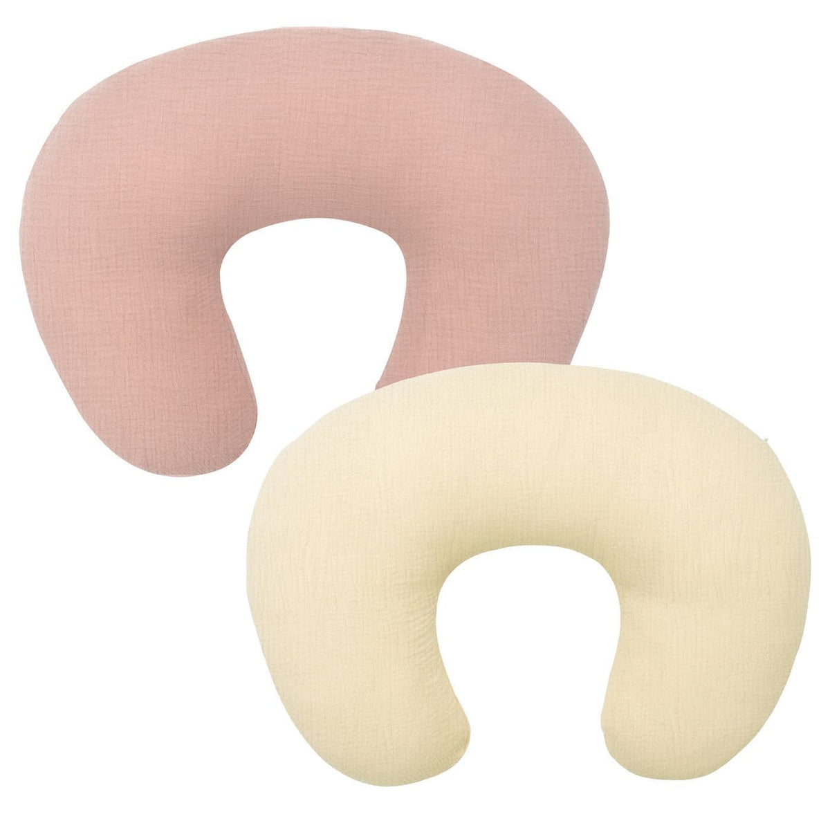 FUNUPUP muslin nursing pillow cover in pink highlights breathable softness for peaceful feeds