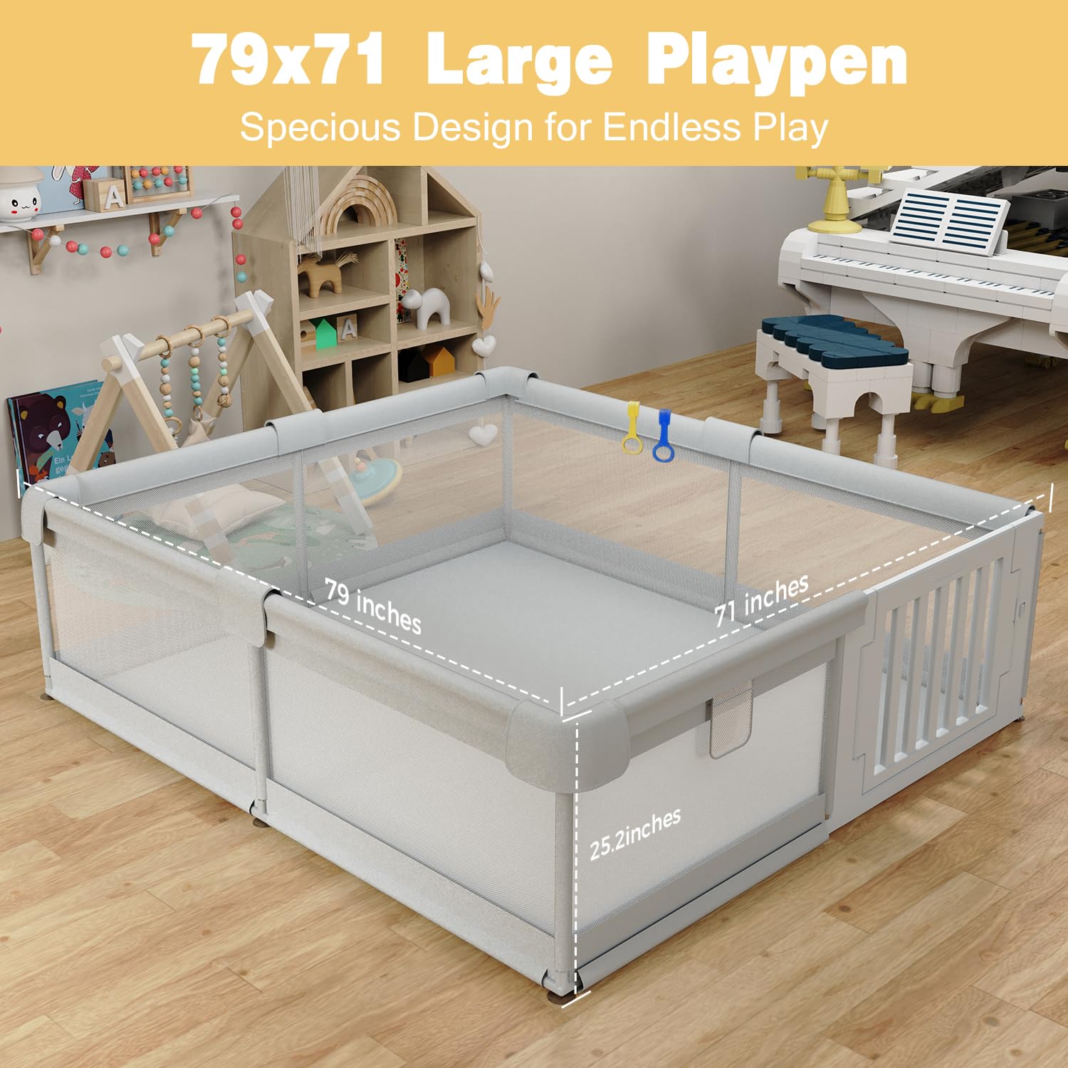 Funyoo living-room setup with compact storage simplifies quick setup and cleanup.