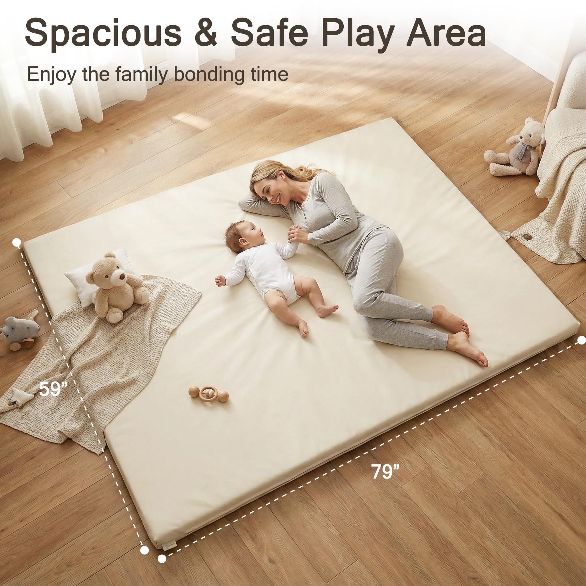 Funyoo memory foam closeup on cushion for crawlers.