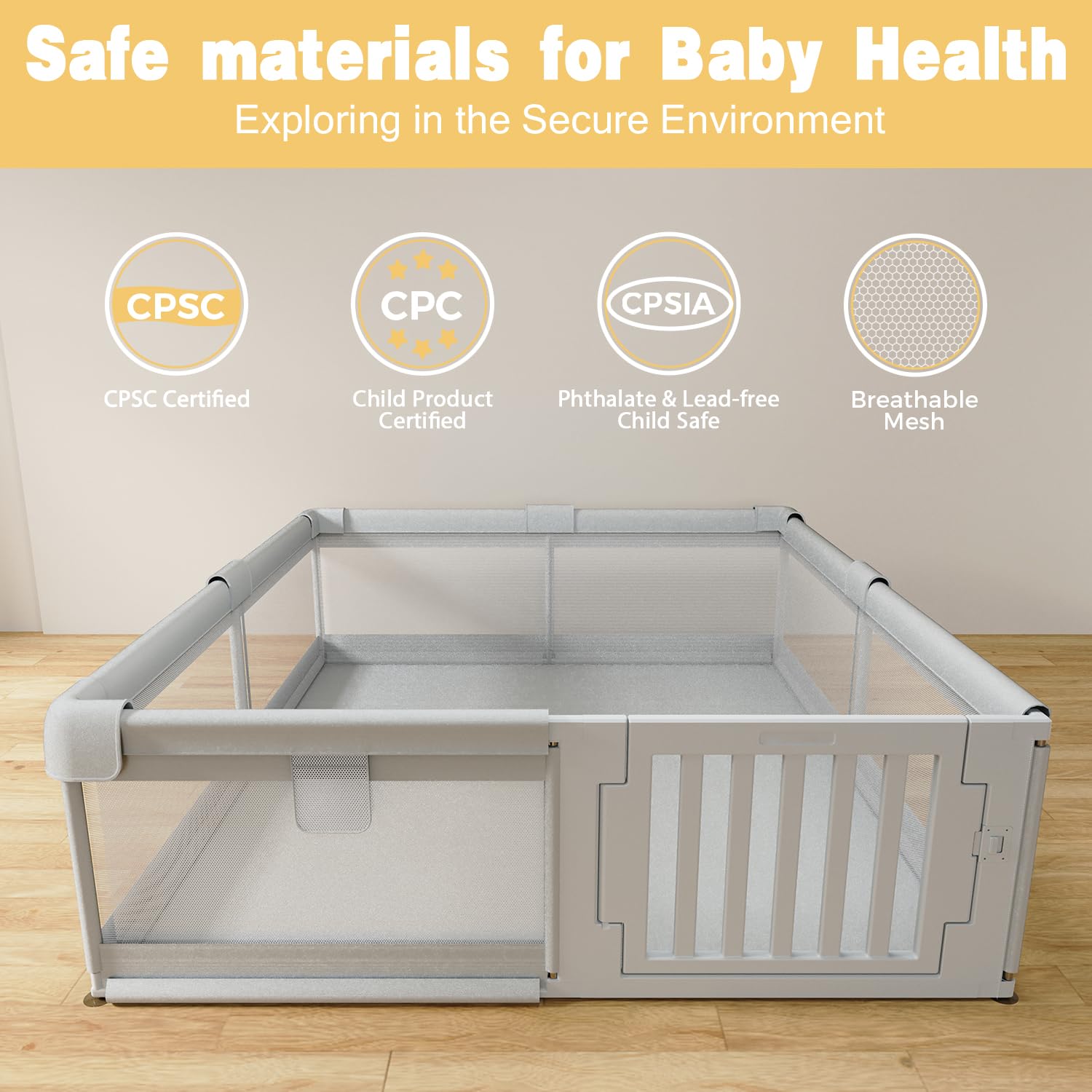 Funyoo 360-degree mesh visibility keeps you close while supervising play.