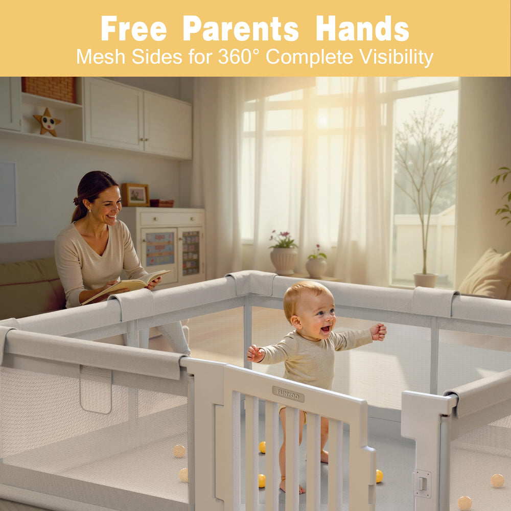 Funyoo gift-ready playpen suits new parents seeking a safe, engaging space.