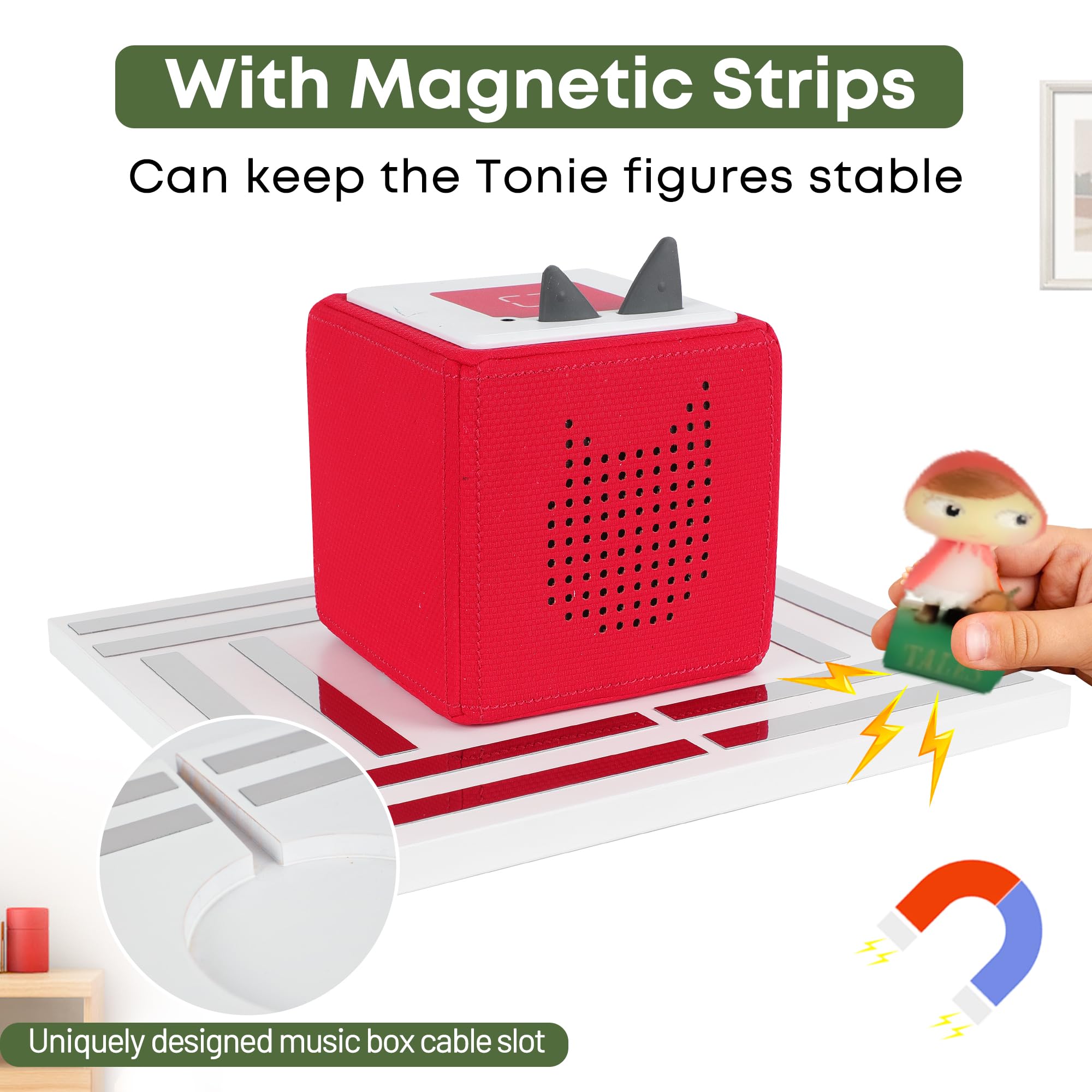 FURAOMEILI Tonies shelf magnetic strip keeps figures accessible during play