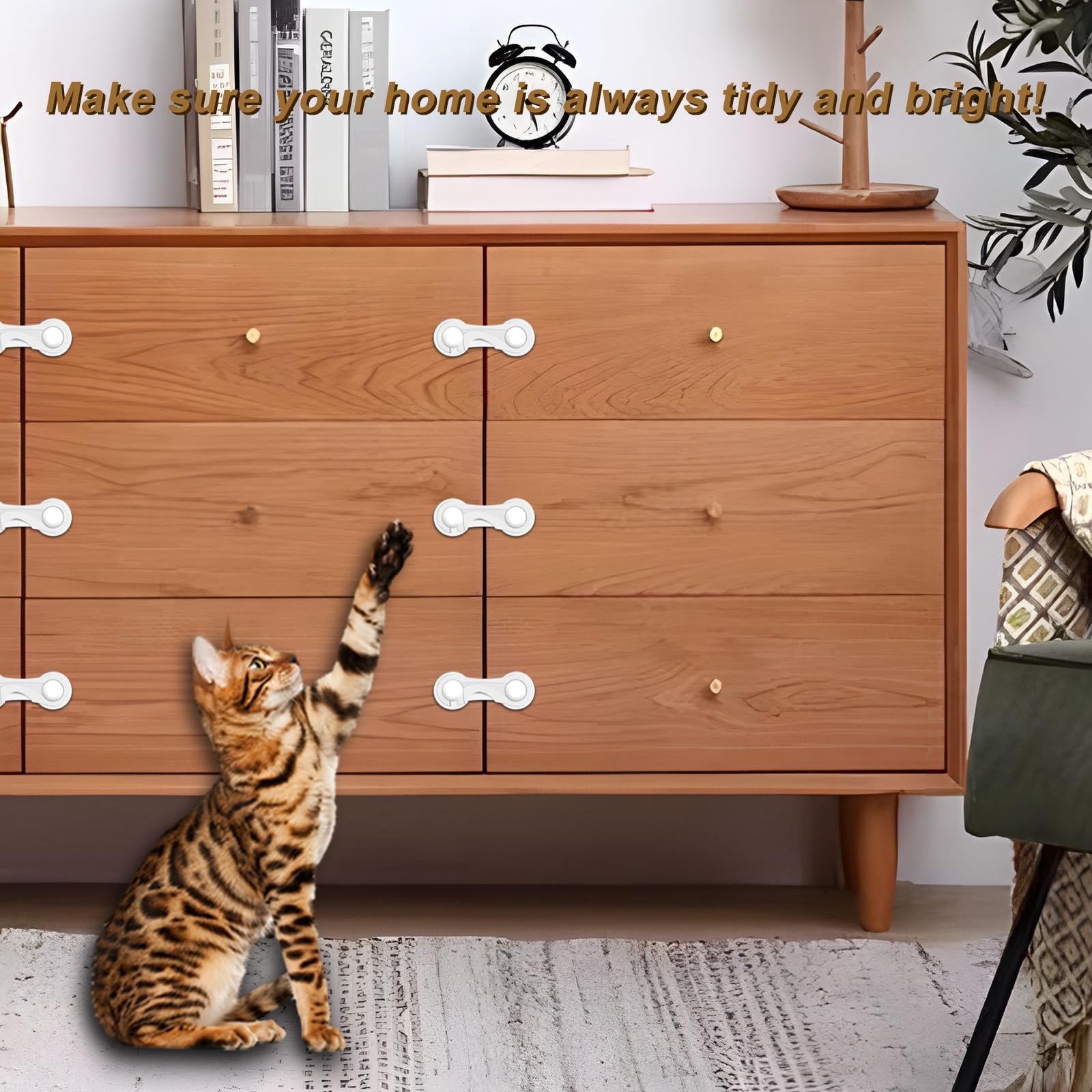 Furein ABS material cabinet locks show durable, non-toxic design