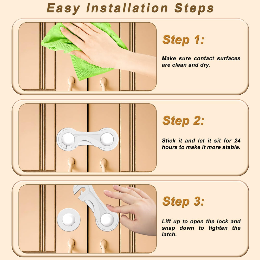 Furein cabinet locks adhesive installation for damage-free setup