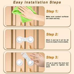 Furein cabinet locks adhesive installation for damage-free setup