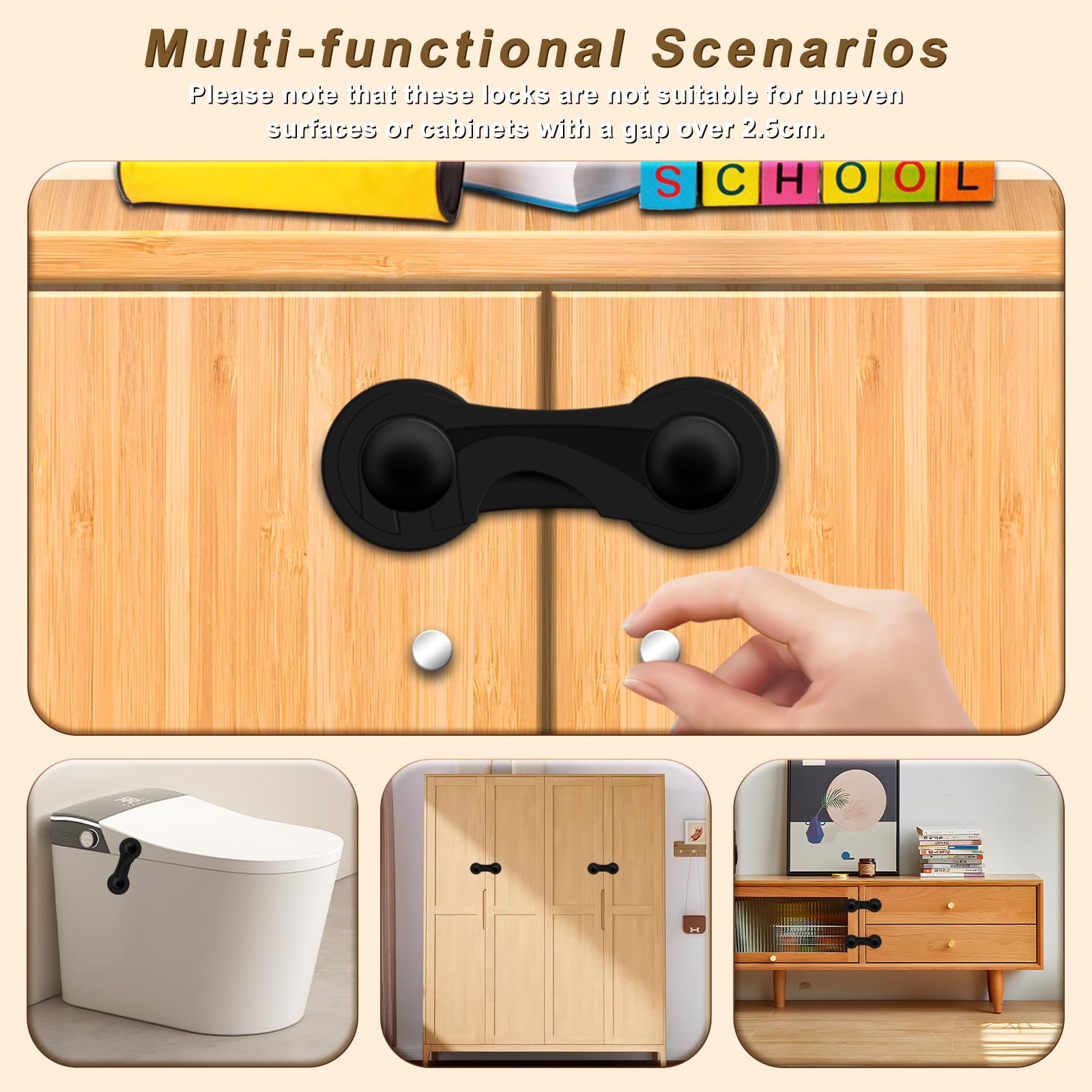 Furein drawer lock closeup highlights durable ABS design for lasting use