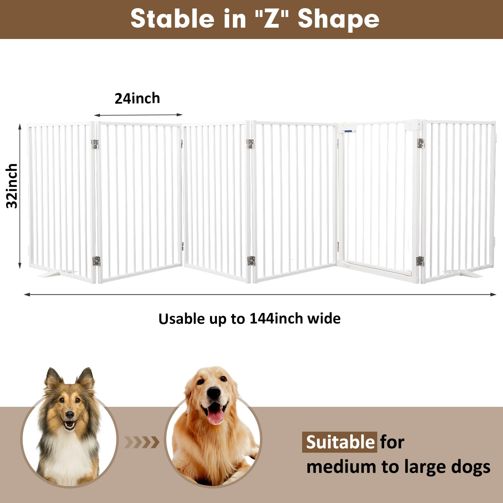 Furggis foldable dog gate configurations shown for space adaptation