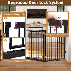 Furggis outdoor-indoor gate demonstrates stable feet and non-slip bottom for confident placement.