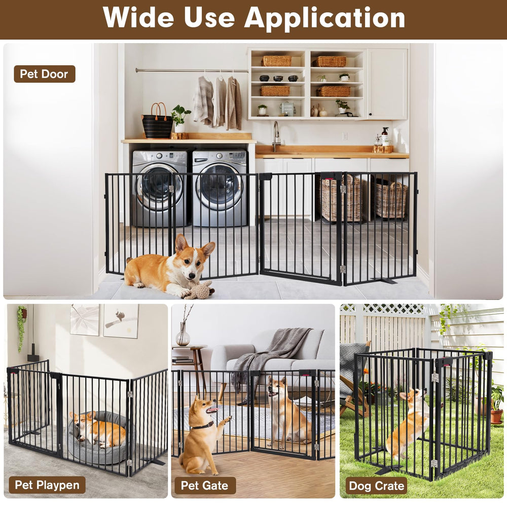 Furggis preassembled gate folds for compact storage and quick placement.