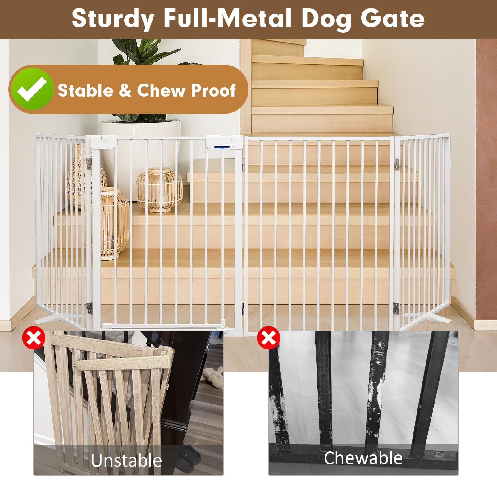 Furggis freestanding gate with wall-mount option demonstrates durable versatility for fixed routes