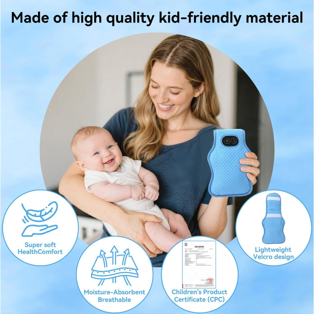 Furlerkam vibrating sleep soother clipped to stroller for on-the-go calming.