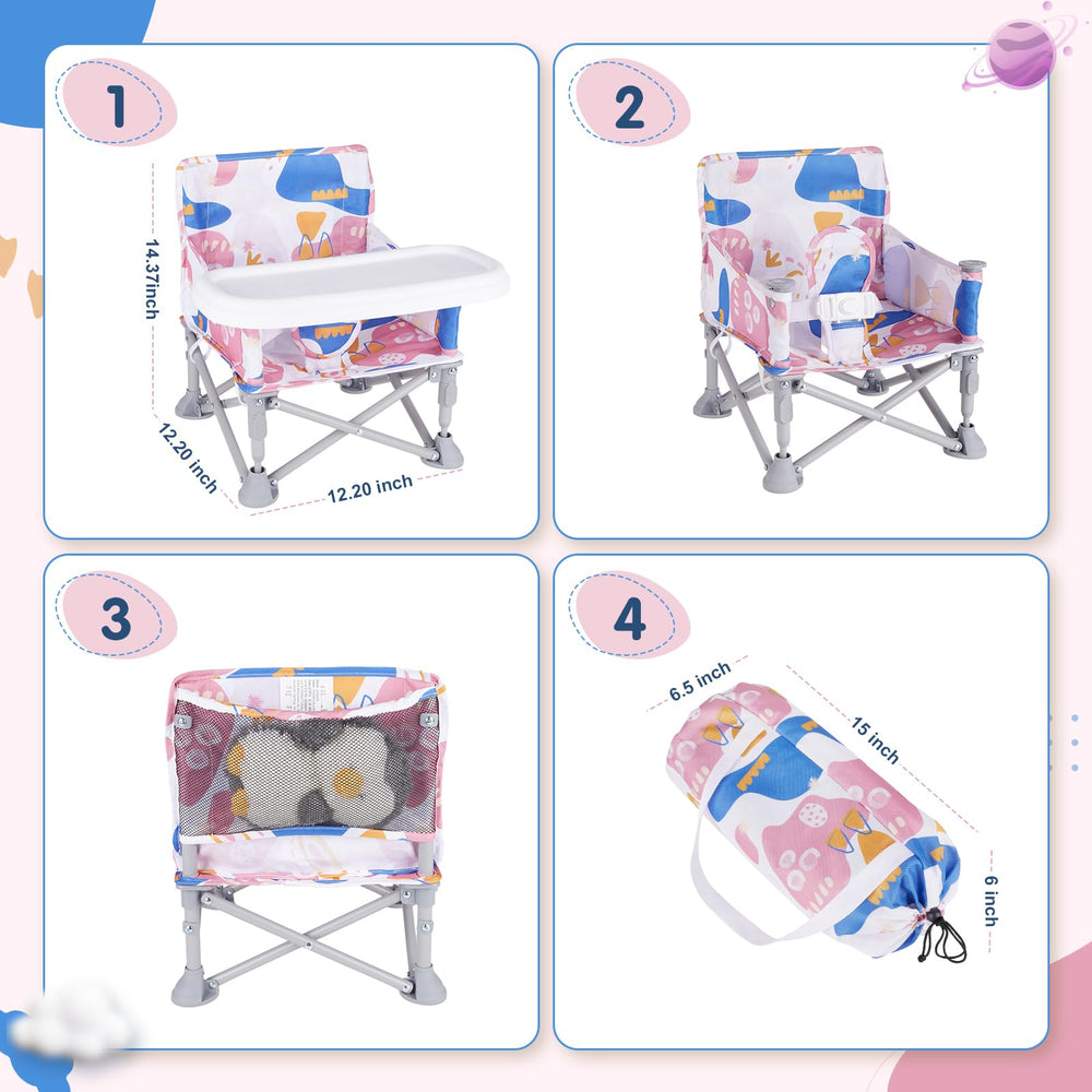 Furmubei booster seat at dining table setup showing stability and safety features.