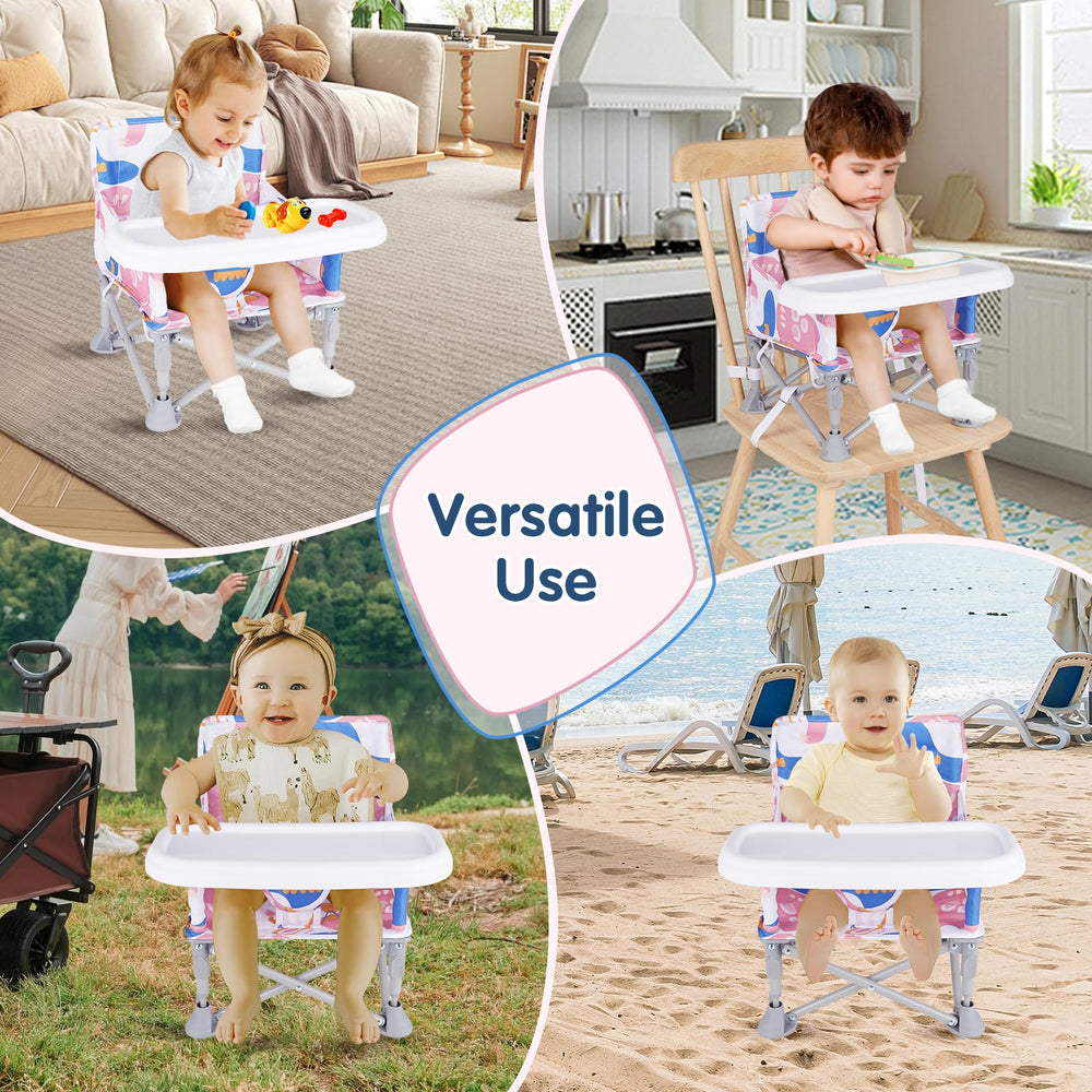 Furmubei booster chair for indoor or outdoor use during family meals.