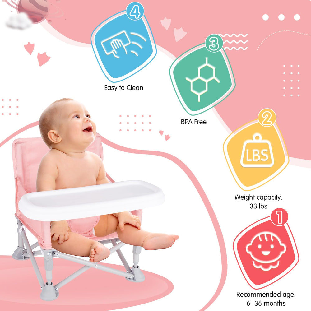 Furmubei booster seat at dining table used for meals.