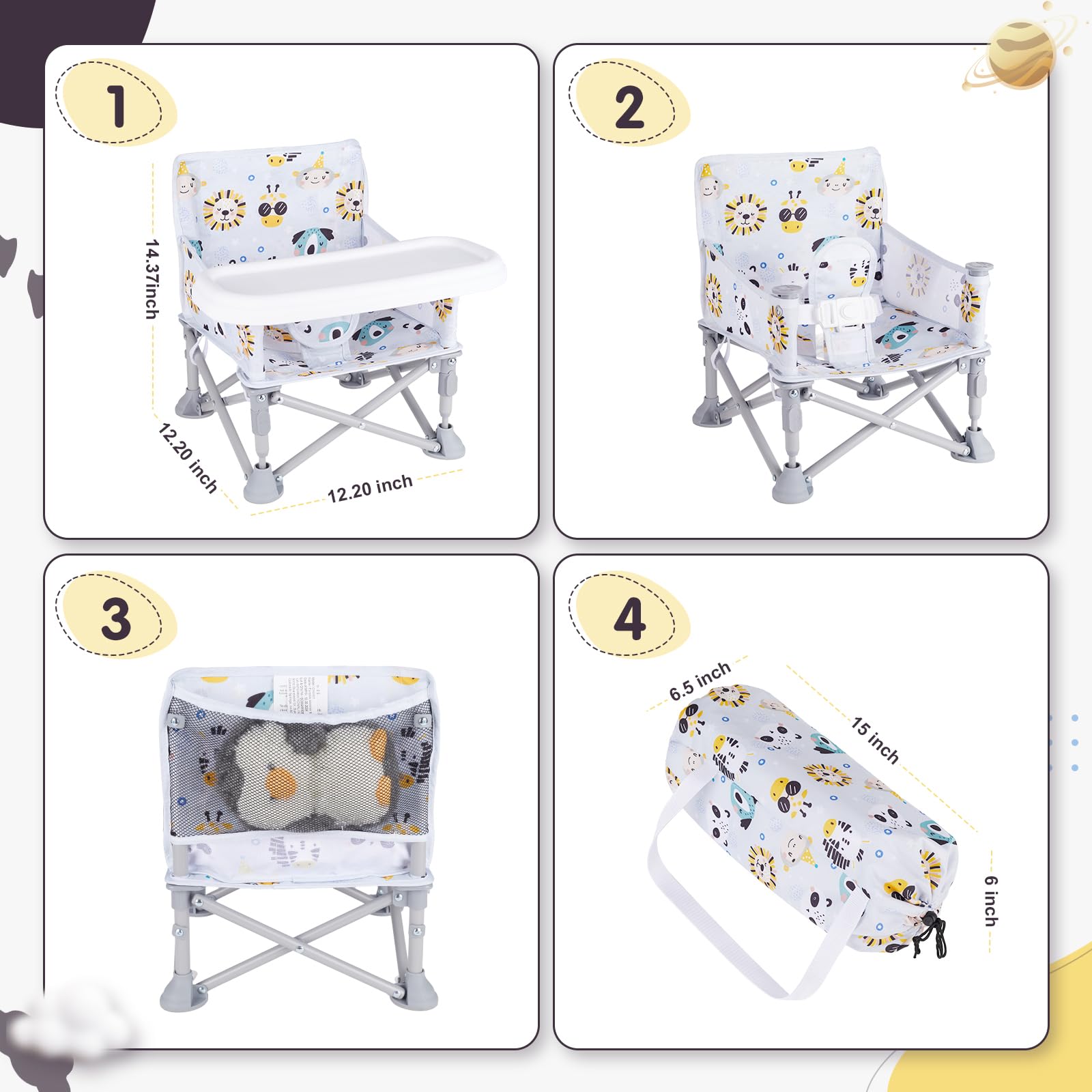Furmubei portable baby booster seat in floor mode provides safe play seating.