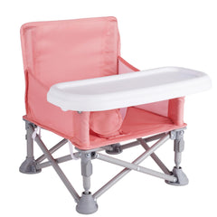 Furmubei portable baby booster seat front pink view emphasizes versatility.