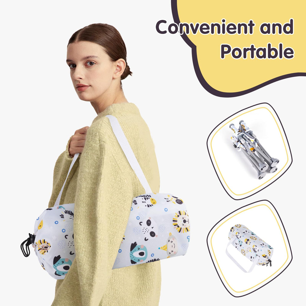 Furmubei portable booster seat suited for indoor and outdoor adventures.