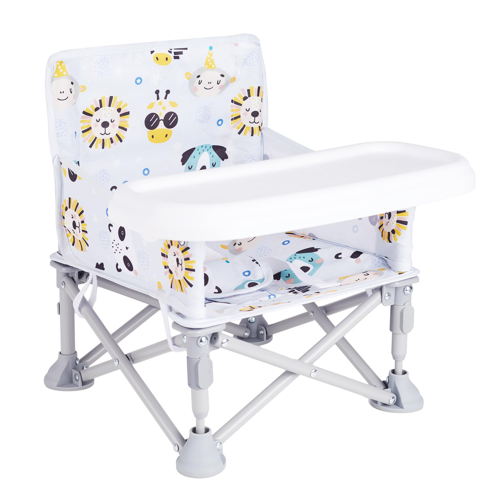 Furmubei portable baby booster seat with tray for convenient meals on the go.
