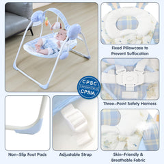 Furmubei portable baby swing opened setup showing roomy seat for infants